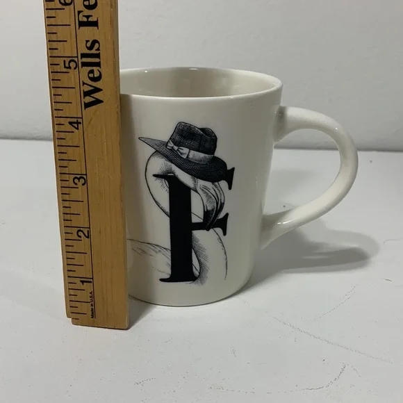Williams Sonoma - Rory Dobner Fancy Flamingo Coffee Mug - monogram F - Picture 6 of 6